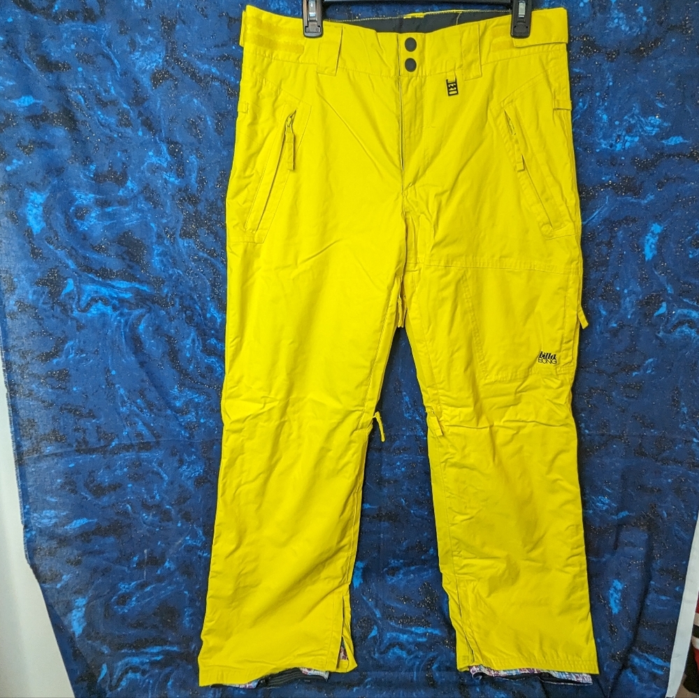 Billabong Yellow Cargo Snowboard/Ski Pants Waterproof Winterwear